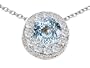 1.75 cttw 14K Gold Plated 925 Sterling Silver Lab Created Round Aquamarine Pendant