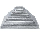 20 Square Silver Cake Boards - Pack of 6