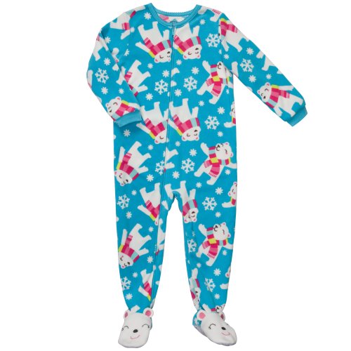 Carter's Girls Polar Bear Holiday Footed Sleeper Pj's 2t-5t