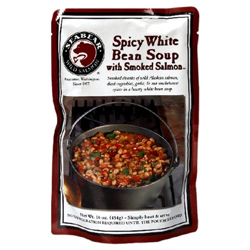 SeaBear Spicy White Bean Soup with Smoked Salmon, 16-Ounce Units (Pack of 4) by SeaBear