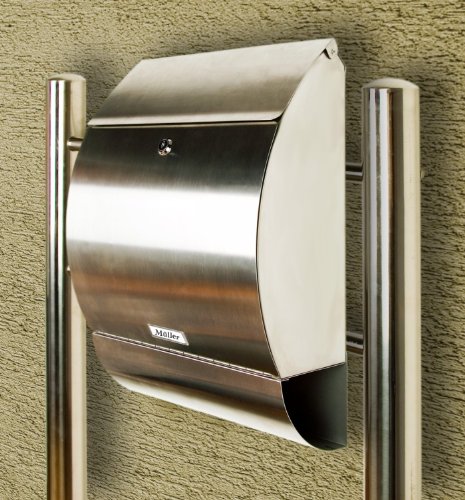 Standbriefkasten, Briefkasten aus gebürstetem Edelstahl