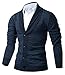 HARRISON83 Mens Slim Fit Basic Button Up Shawl Collar Knit Cardigan Sweater