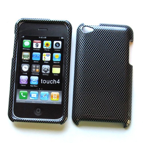 Apple iPod Touch 4th Generation Snap-on Protector Hard Case Image Cover "Carbon Fiber" Pattern Design