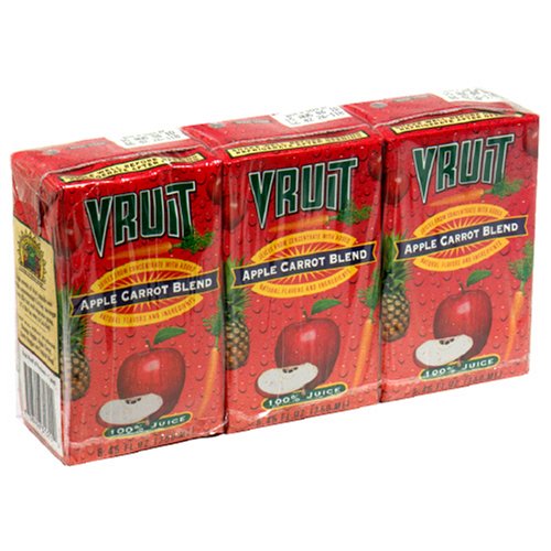 Vruit Juice, Apple Carrot Blend, 8-Ounce, 3-Count Cartons (Pack of 27) by Vruit