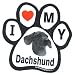 Dachshund Paw Magnet (Black/White, 6in)