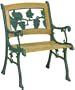 World Factory Grapevine Inlay Cast Iron and Oak Armchair