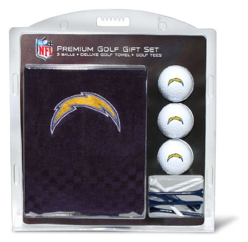 NFL San Diego Chargers Embroidered Golf Towel (3 Golf Balls/12 Tee Gift Set)