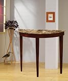 Cherry Finish Half Moon Accent Table