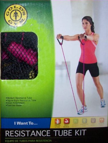"ABC Products" - Pkg of 2 exercising ~ Medium Strength - Resistance Tube Kit (Red Color Tubes - With Storage Bag).