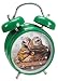 Zeon Wacky Waker Frog Twin Bell Alarm Clock with Frog Alarm Sound, Green Enamel Finish