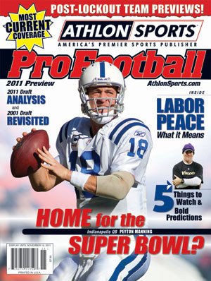 Peyton Manning unsigned Indianapolis Colts 2011 Athlon Sports NFL Pro Football Magazine Preview
