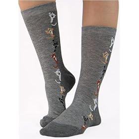 Soft and Comfortable Peek-A-Boo Kitties Trouser Socks by Foot Traffic