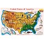 Large Wooden USA Map Capitals and States Puzzle