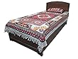 Indian Bedspread Hand Block Print Handloom Cotton Twin Bedcover One Pillow