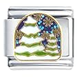 Snow Covered Trees Christmas Italian Charms Bracelet Link