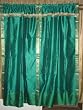 2 GREEN GOLD SILK SARI PANEL DRAPES INDIA CURTAINS 84