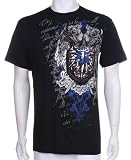 Imperial Shield Metallic Screen Printed Short Sleeve Crew Neck Cotton Mens Fashion T-Shirt- Clearance Sale !