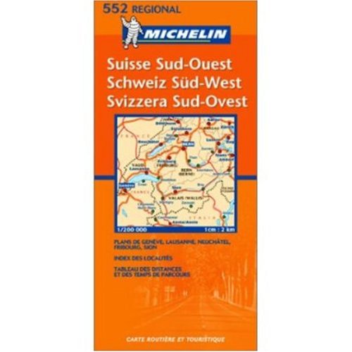 City Travel Guides Discounted  Books : Michelin Map No. 552 Southeastern Switzerland : Geneva (Geneve) Bern Andermatt (Switzerland, Suisse)