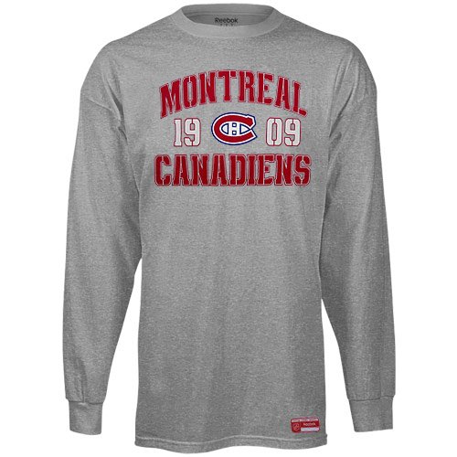 Reebok Montreal Canadiens Validation Long Sleeve T-Shirt - Ash (X-Large)