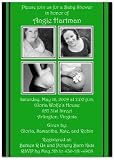 2 + 2 on Green & Black Baby Shower Invitations - Set of 20