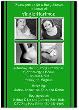 2 + 2 on Green & Black Baby Shower Invitations - Set of 20