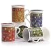 Arabesque Porcelain Tea Mugs (10 oz) Set of 4 Tea Mugs with Infuser and Lid