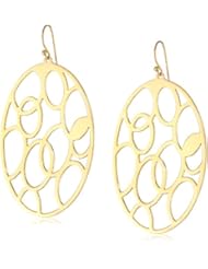 Gold Plated Open Oval Cutout Drop Earrings