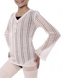 Danskin Girls 7-16 Pointelle Long-Sleeve Top - Theatrical Pink - Medium