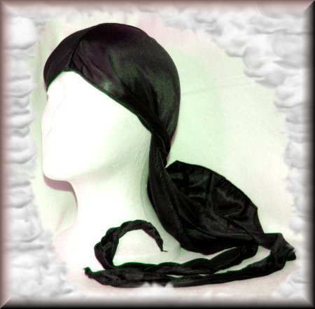 Deluxe Du-Rag - Smoth & Thick Black Glowing Shiny
