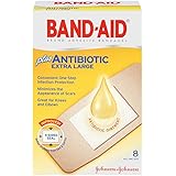 Band-Aid Brand Plus Antibiotic Adhesive Bandages, Extra Large, 8 Count
