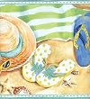 Teal Beach Bum Wallpaper Border