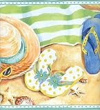 Teal Beach Bum Wallpaper Border