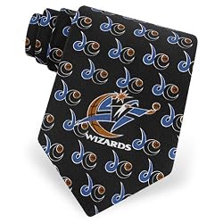 Men's Washington Wizards Logos Silk Tie by NBA in Black