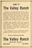 1912 Ad Valley Ranch New Mexico Vacation Miller Bros. - Original Print Ad