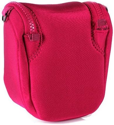 Camkitmate Camera Case Bag + Strap For Samsung NX1000 NX1100 NX2000 NX300 NX210 NX200 Camera Fuchsia