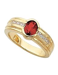 14K Yellow Gold Ruby and Diamond Ring -- LIFETIME WARRANTY