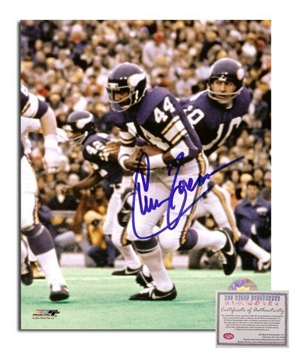 Chuck Foreman Autographed/Hand Signed Minnesota Vikings 8x10 Photograph Purple Jersey