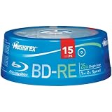 MEMOREX 97855 BLU-RAY DISCS (2X REWRITEABLE BD-RE; 15-CT SPINDLE)