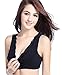 CAKYE® Lace Nursing Bra Sleep Tank for Maternity and Breastfeeding (Small/34B-DD, Black)
