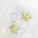 Sparkling Crystal Wild Flower Earrings, Light Peridot