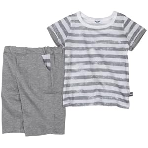 Splendid Littles Distressed Stripe Tee/Short Set, Tincan