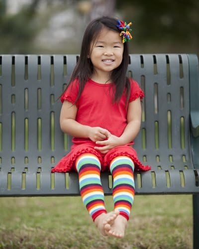 juDanzy toddler & girls footless tights (4-6 Years, Really Rainbow Stripe)
