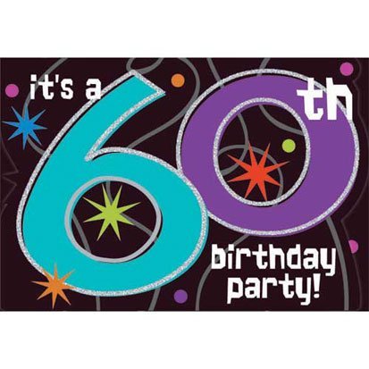 The Party Continues 60th Invitations 8ct