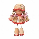 陶器人形 置物 オブジェ テラドールdeco Ai-chan 赤色 完成品 Y133