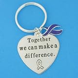 Knextion提供 Apparel & Shoes Online Shop Ranking 10. Purple Ribbon Together we can make a difference Cancer Awareness Keychain for support / fundriaising