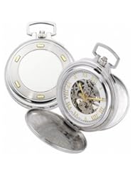 Colibri Pocket Watch Mechanical Skeleton Stainless Steel with 14K Gold Inserts PWQ096820S