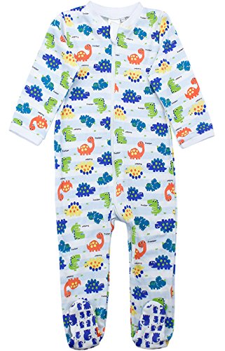 Baby Boys Footed Pajama - 100% Cotton Zip Front Dinosaurs Sleeper 12 Months