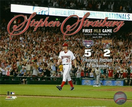 Stephen Strasburg Washington Nationals First MLB Game 8x10 Photo