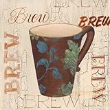 Morning Coffee IV MUSEUM WRAP CANVAS Print With Added Heavy BRUSHSTROKES Pamela Smith-Desgrosellier 12x12