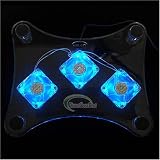 USB Powered Transparent Cooler Pad W/3-fans Built-in Lighted for Notebook Laptop Computers